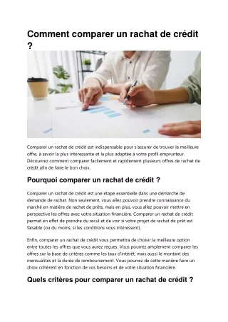 Comparer Rachat de Crédit : Étape par Étape