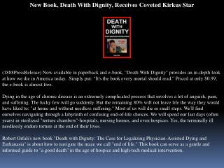 new book, death with dignity, receives coveted kirkus star
