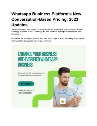 WhatsApp Business Platform’s New Conversation-Based Pricing_ 2023 Updates