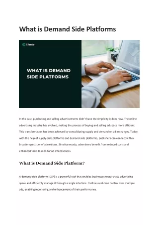 What is Demand Side Platforms