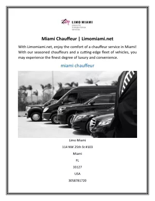 Miami Chauffeur  Limomiami.net