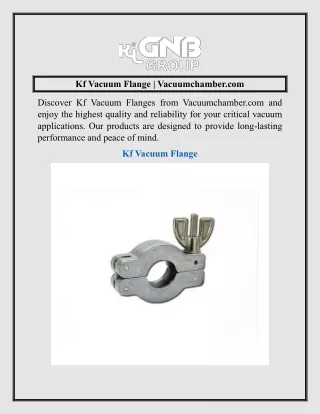 Kf Vacuum Flange  Vacuumchamber