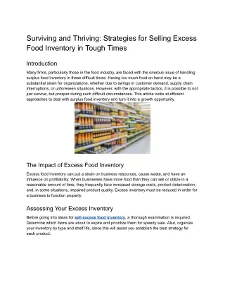 Surviving and Thriving_ Strategies for Selling Excess Food Inventory in Tough Times