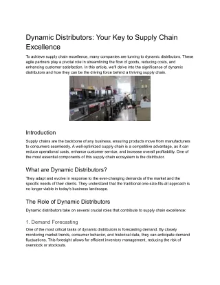 Dynamic Distributors_ Your Key to Supply Chain Excellence