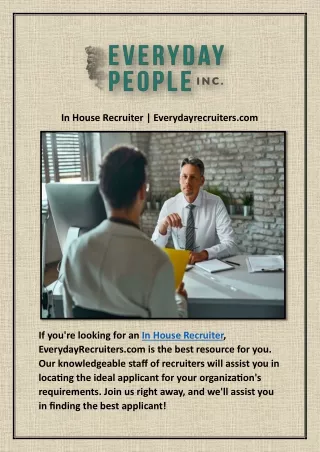 In House Recruiter | Everydayrecruiters.com