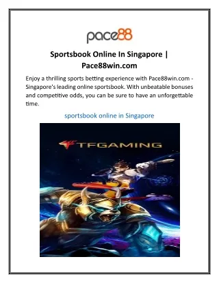 Sportsbook Online In Singapore