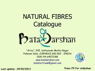 NATURAL FIBRES Catalogue