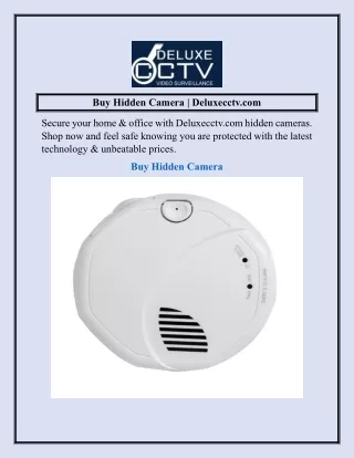 Buy Hidden Camera  Deluxecctv