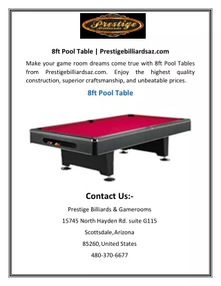 8ft Pool Table