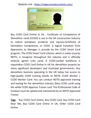 Buy CCDO Card