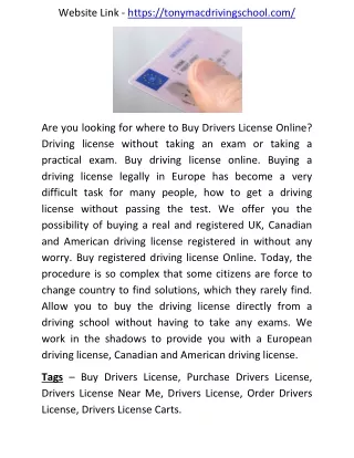 Buy Drivers License