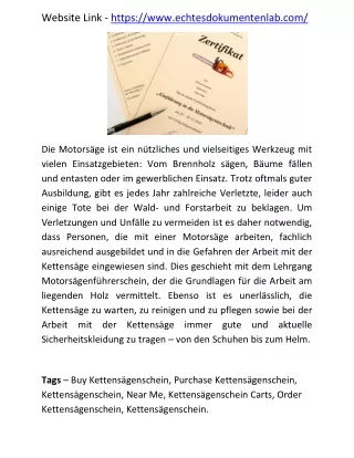 Kettensägenschein