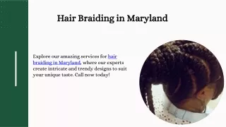 Hair Braiding in Maryland