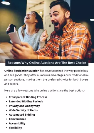 Reasons Why Online Auctions Are The Best Choice