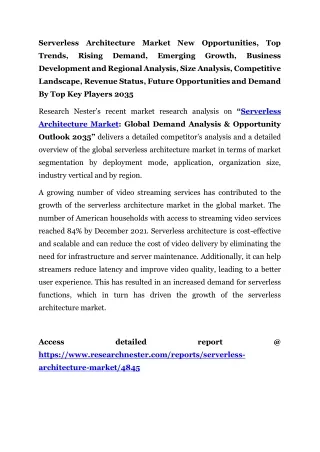 Serverless Architecture Market Analysis 2035