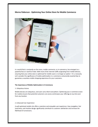 Morne Patterson - Optimising Your Online Store for Mobile Commerce