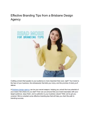 Effective Branding Tips from a Brisbane Design Agency