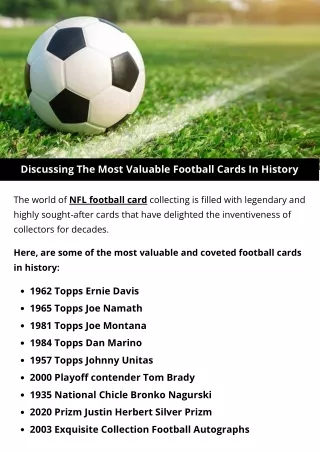 Discussing The Most Valuable Football Cards In History