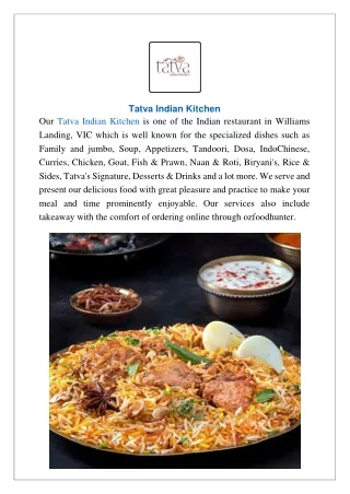 Extra 15% off- Tatva Indian Kitchen - Order now!!