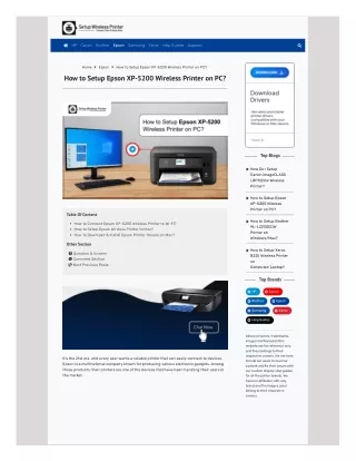 How to Setup Epson XP-5200 Wireless Printer on PC?