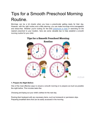 Tips for a Smooth Preschool Morning Routine