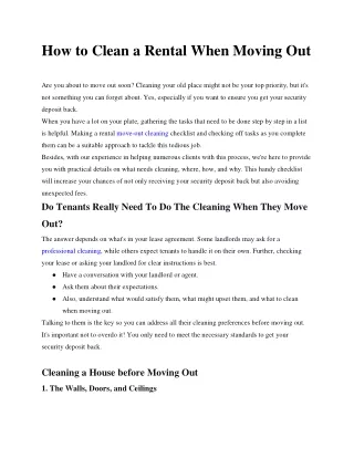 How to Clean a Rental When Moving Out