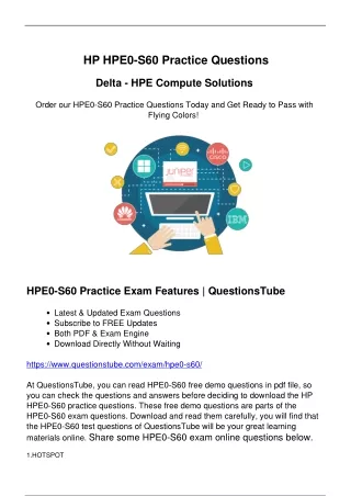 HPE HPE0-S60 Exam Questions - Ideal to Upgrade Your HPE0-S60 Exam Preparation