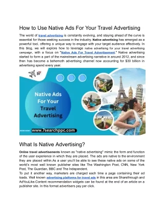 How to Use Native Ads For Your Travel Advertising