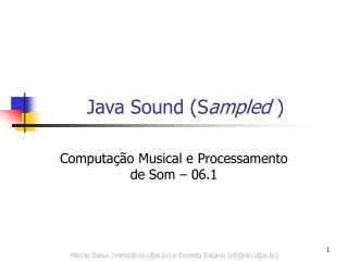 Java Sound (S ampled )