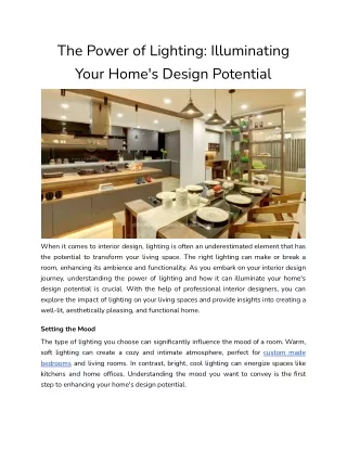 The Power of Lighting_ Illuminating Your Home's Design Potential