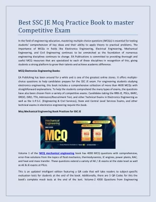 Best SSC JE Mcq Practice Book to master Competitive Exam