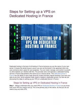setting up VPS on dedicated server