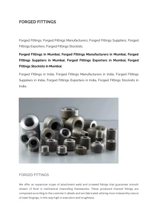 Forged Fittings Manufacturers