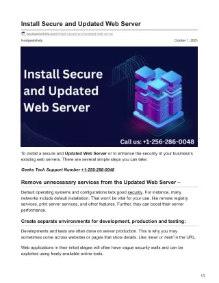 Install Secure and Updated Web Server