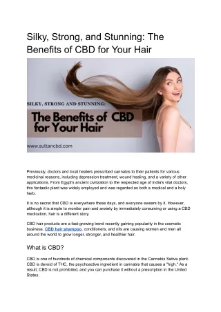 The Surprising Benefits of CBD for Your Hair