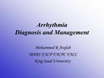 Arrhythmia Diagnosis and Management