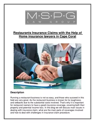 Restaurants Insurance Claims with the Help of Home insurance lawyers iCape Coral