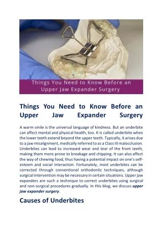 Correct Upper Jaw Expander for Underbite | Upper Jaw Expander Surgery