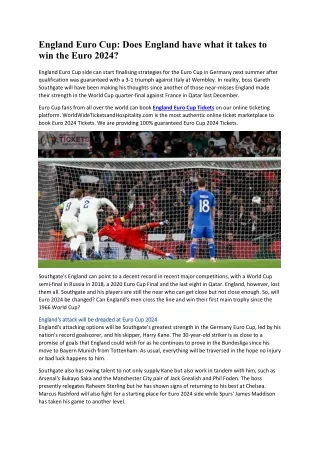 England Euro Cup Does England have what it takes to win the Euro 2024