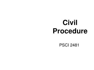 Civil Procedure