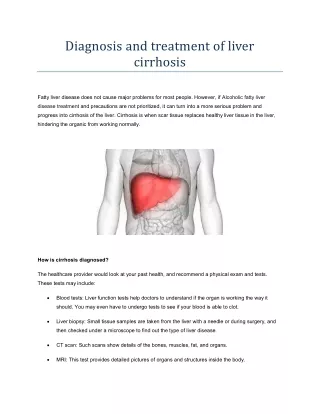 Diagnosis and treatment of liver cirrhosis