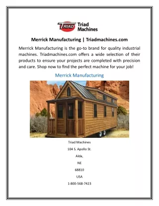 Merrick Manufacturing Triadmachines.com