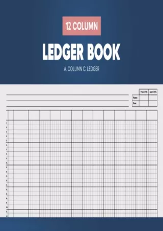 PDF/READ 12 Column Ledger Book: Accounting Ledger Book for Bookkeeping, Thirteen Column