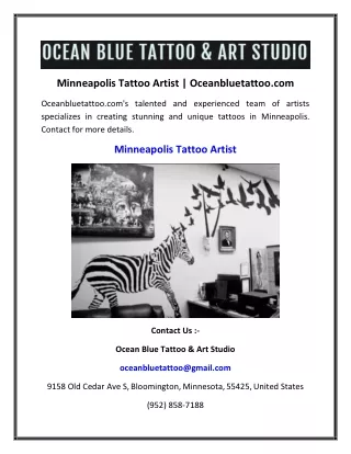 Minneapolis Tattoo Artist   Oceanbluetattoo