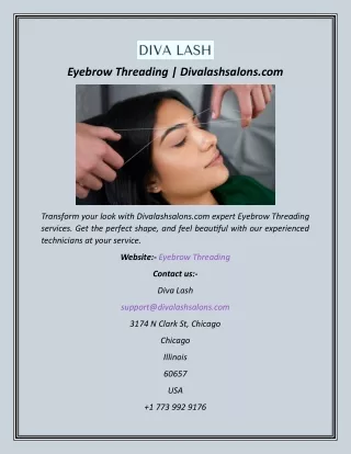 Eyebrow Threading  Divalashsalons