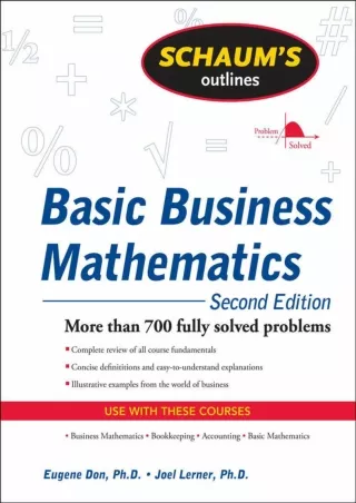 PDF/READ Schaum's Outline of Basic Business Mathematics, 2ed (Schaum's Outlines)