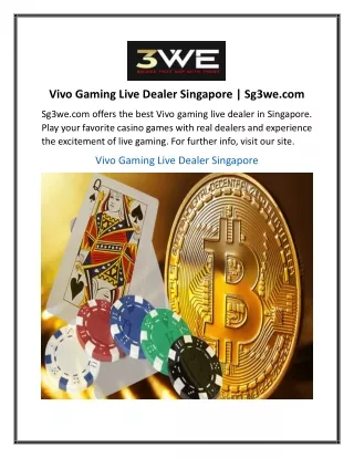 Vivo Gaming Live Dealer Singapore  Sg3we.com