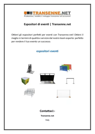 Espositori di eventi - Transenne.net