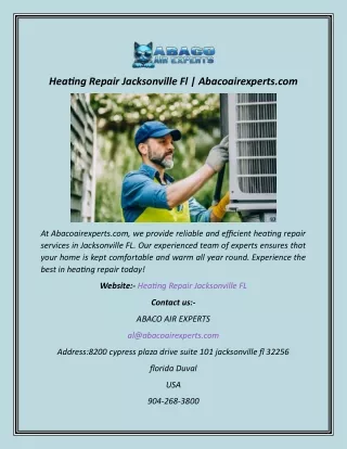 Heating Repair Jacksonville Fl  Abacoairexperts