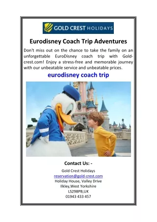 Eurodisney Coach Trip Adventures